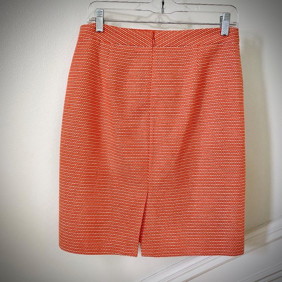 J. Crew Orange Dot Dot Dash Pencil Skirt - Picture 3 of 10
